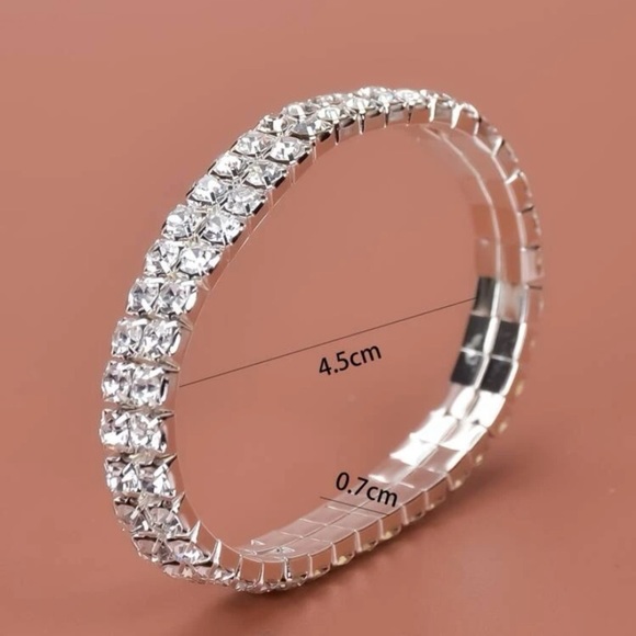 Glamorous Gold/Silver Rhinestone Bracelet - Picture 11 of 12